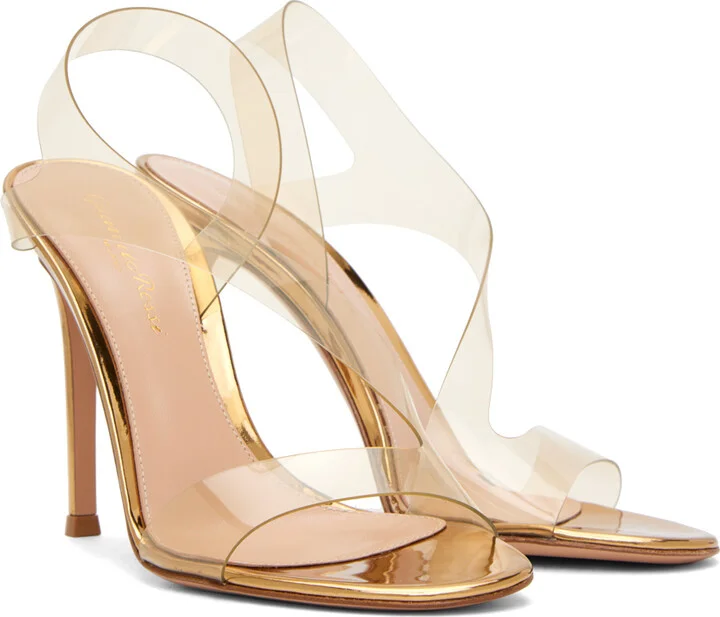 Gianvito Rossi Gold Metropolis Heeled Sandals - Image 4