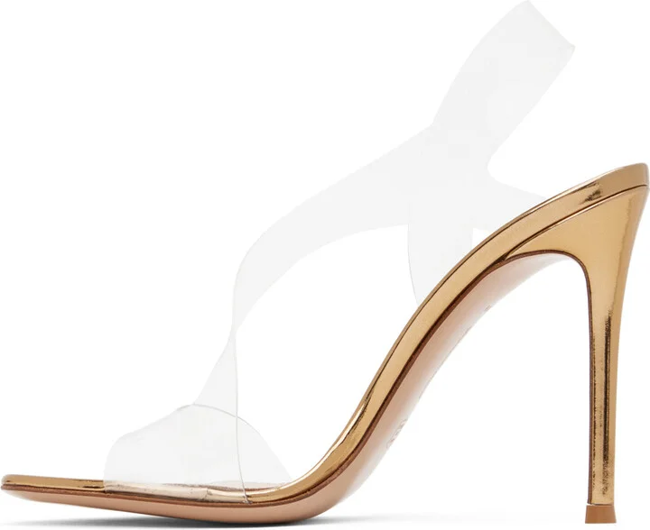 Gianvito Rossi Gold Metropolis Heeled Sandals - Image 3