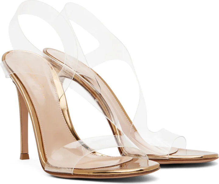 Gianvito Rossi Gold Metropolis Heeled Sandals - Image 4
