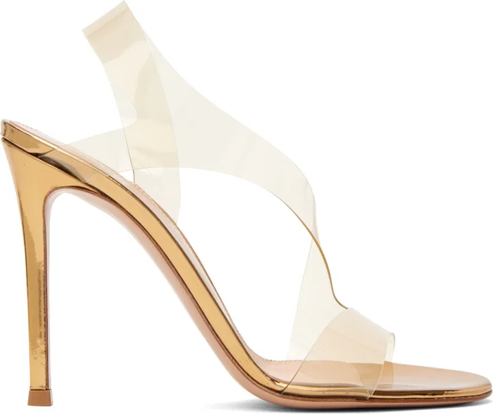 Gianvito Rossi Gold Metropolis Heeled Sandals