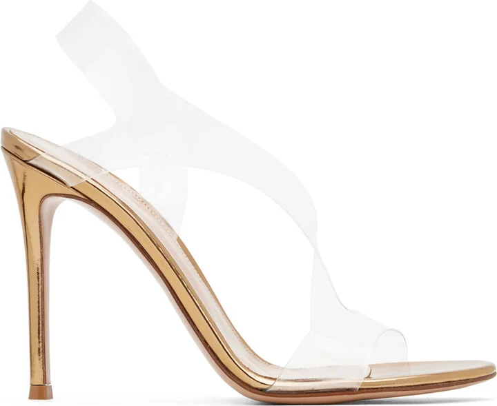 Gianvito Rossi Gold Metropolis Heeled Sandals