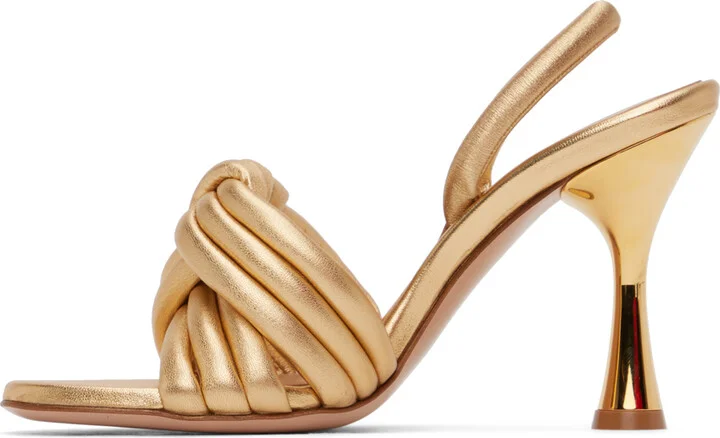 Gianvito Rossi Gold Ottavia Heeled Sandals - Image 3