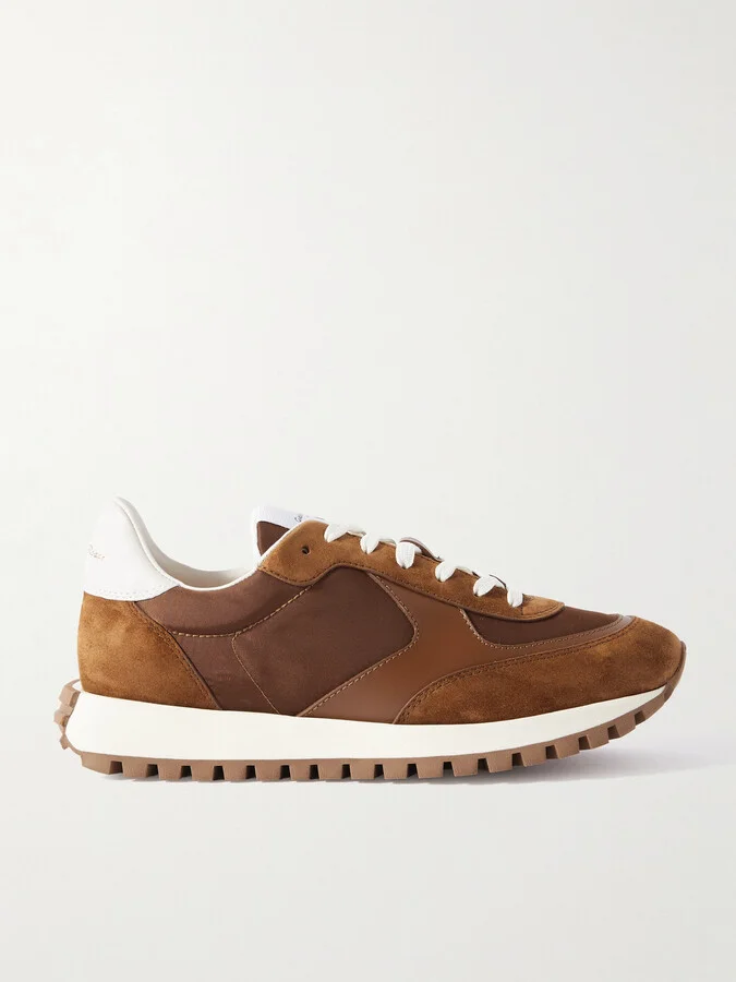 Gianvito Rossi - Gravel Suede, Leather And Shell Sneakers - Brown
