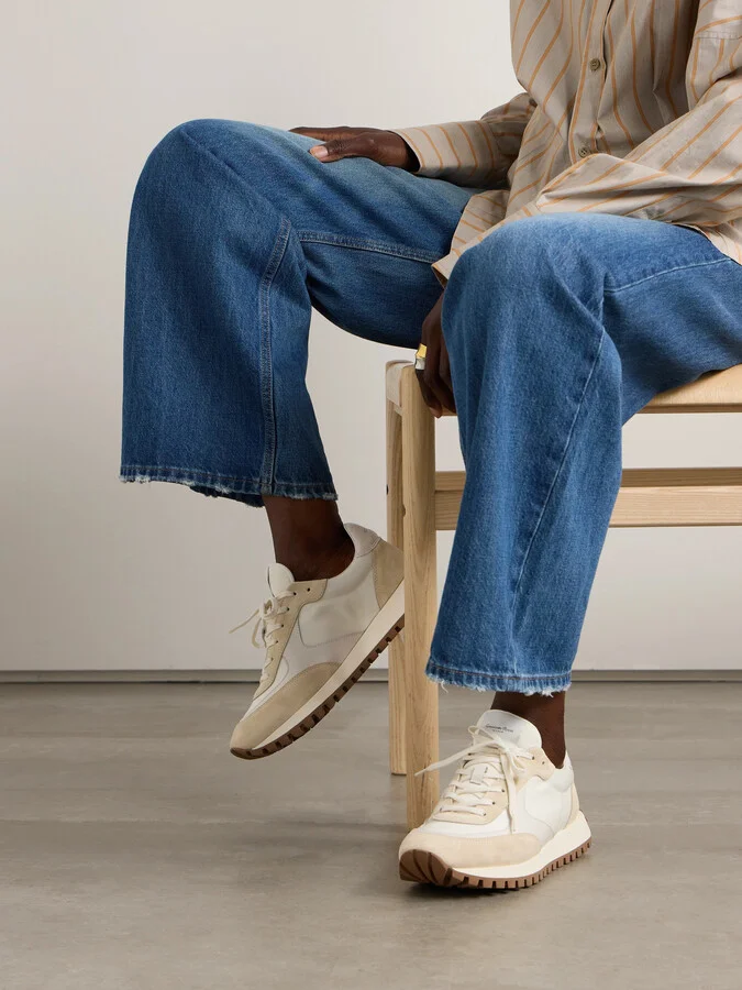 Gianvito Rossi - Gravel Suede, Leather And Shell Sneakers - Off-white - Image 2
