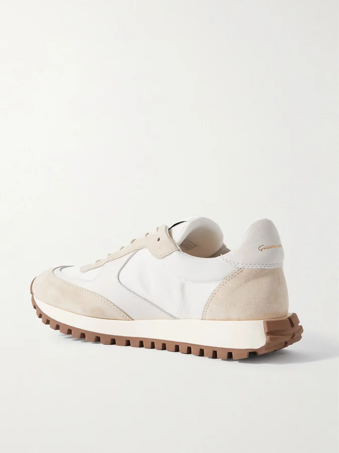 Gianvito Rossi - Gravel Suede, Leather And Shell Sneakers - Off-white - Image 3