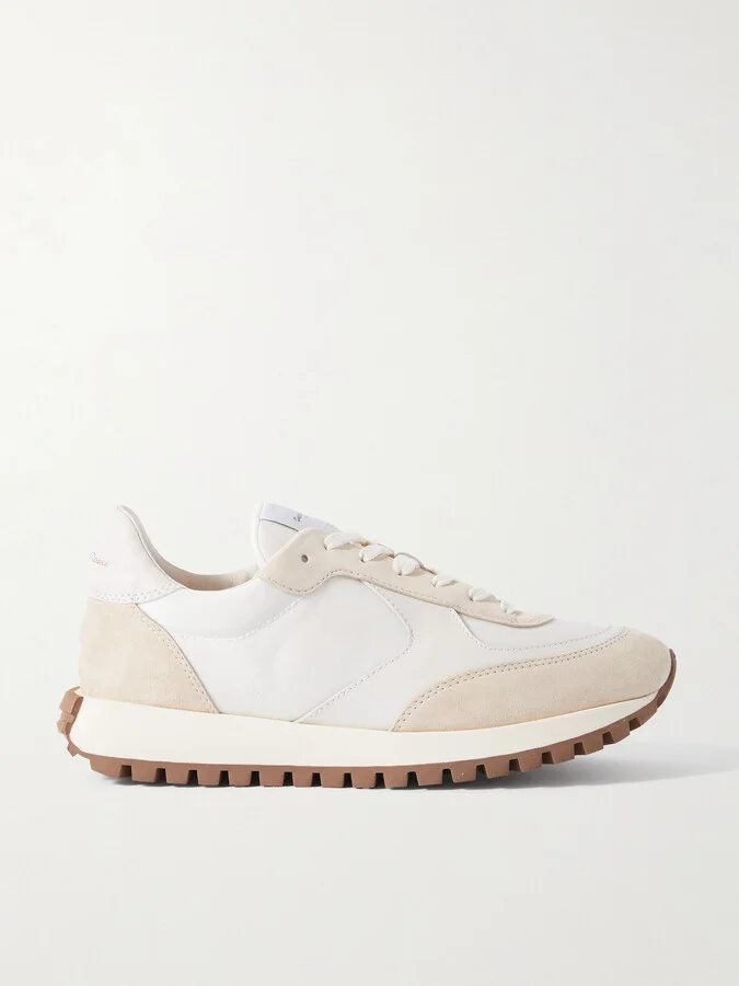 Gianvito Rossi - Gravel Suede, Leather And Shell Sneakers - Off-white