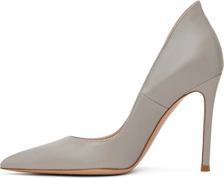 Gianvito Rossi Gray Ellipsis 105 Heels - Image 3