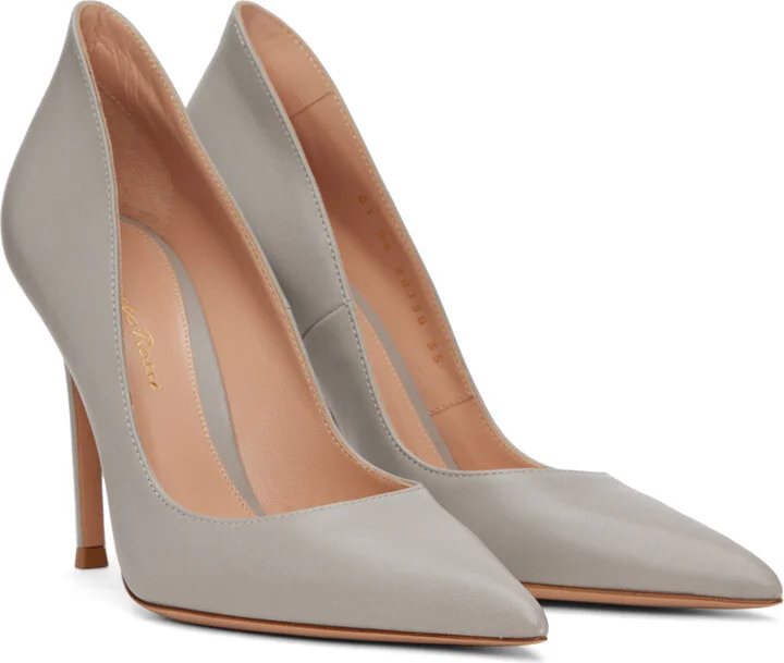 Gianvito Rossi Gray Ellipsis 105 Heels - Image 4