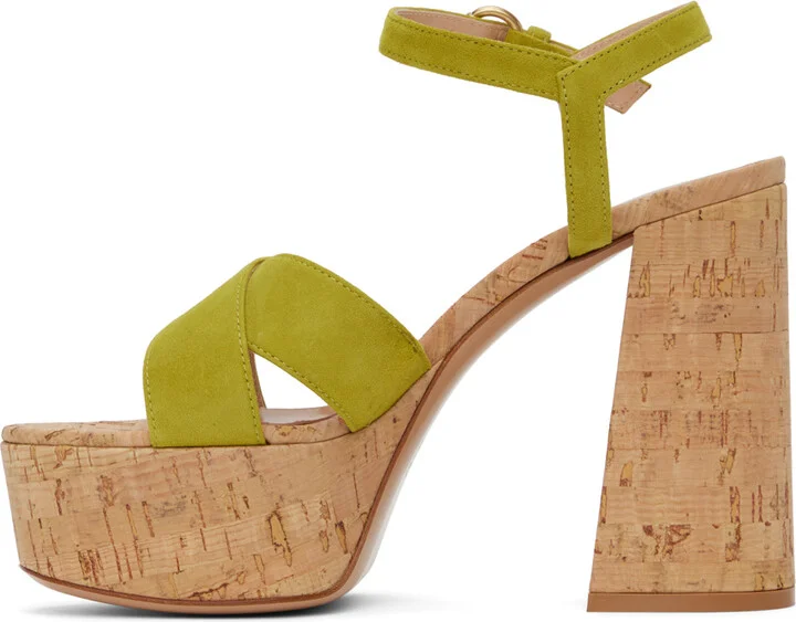 Gianvito Rossi Green Bebe Heeled Sandals - Image 3