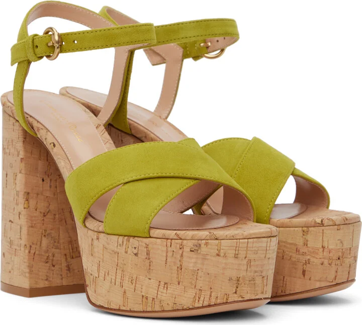 Gianvito Rossi Green Bebe Heeled Sandals - Image 4