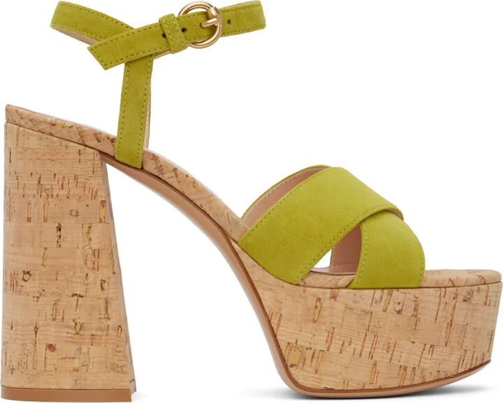 Gianvito Rossi Green Bebe Heeled Sandals