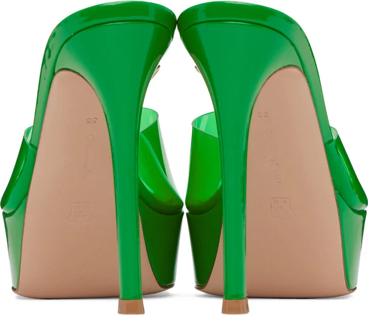 Gianvito Rossi Green Betty Heeled Platform Sandals - Image 2