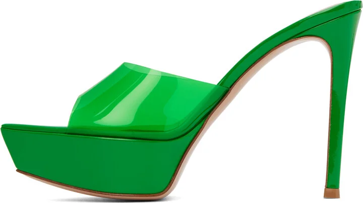 Gianvito Rossi Green Betty Heeled Platform Sandals - Image 3