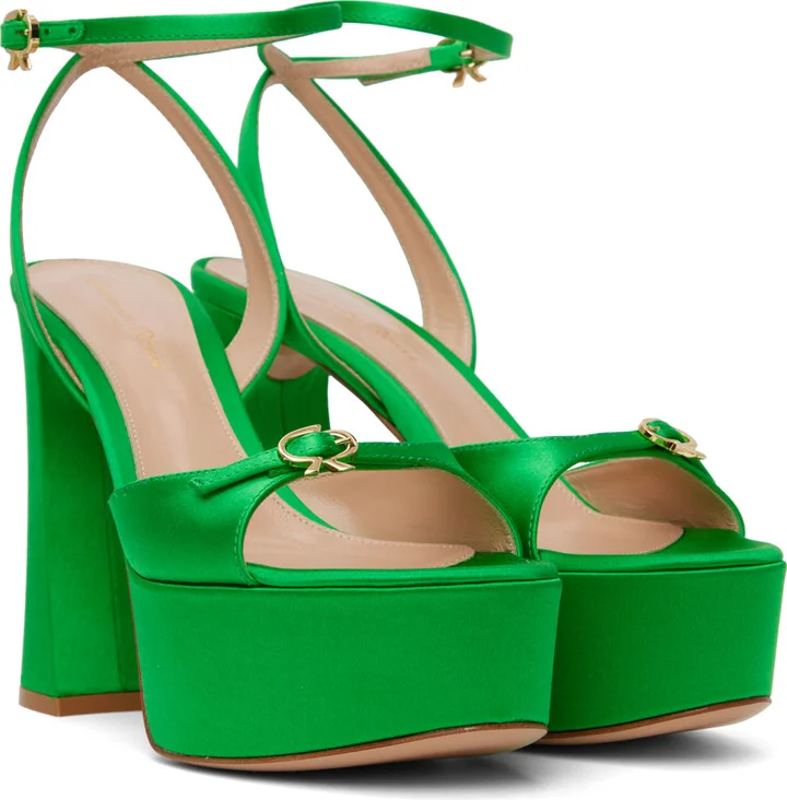 Gianvito Rossi Green Maddy Platform Sandals - Image 4