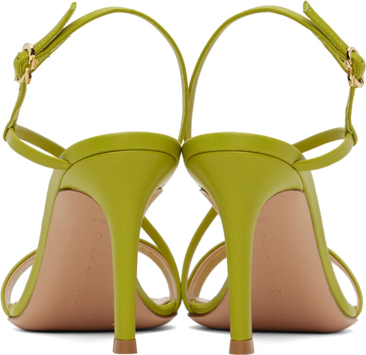 Gianvito Rossi Green Manhattan 85 Heeled Sandals - Image 2