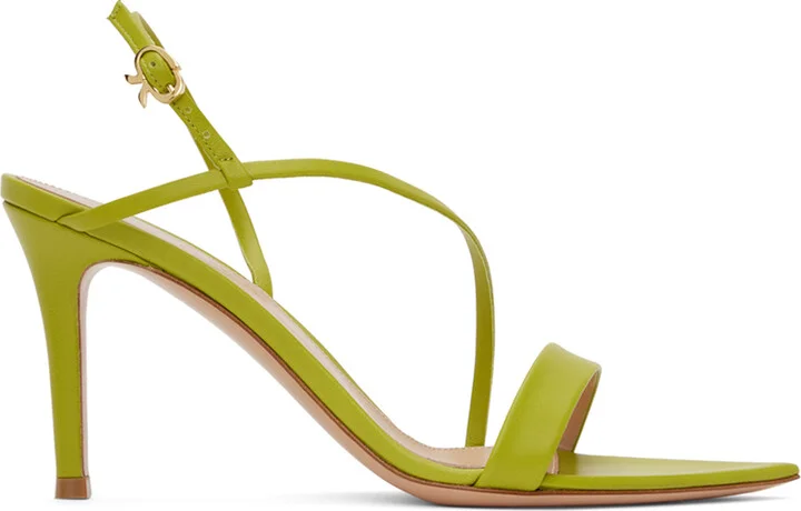 Gianvito Rossi Green Manhattan 85 Heeled Sandals