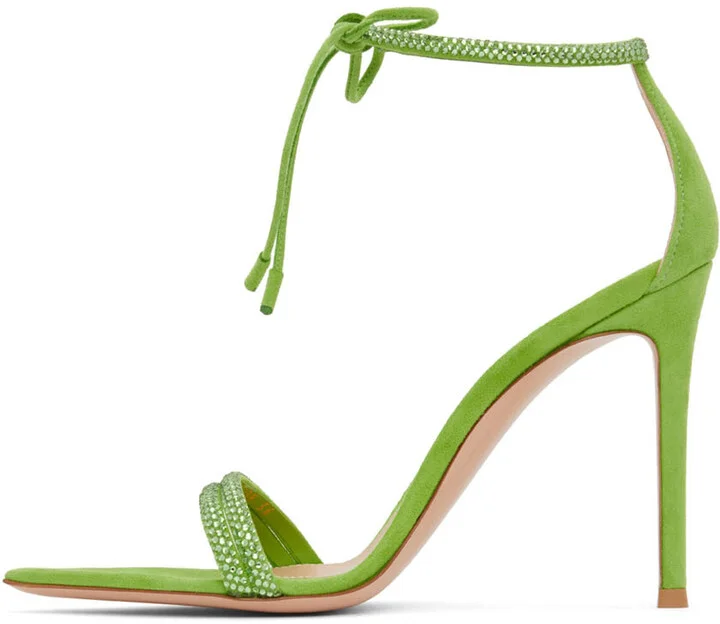 Gianvito Rossi Green Montecarlo Heeled Sandals - Image 3