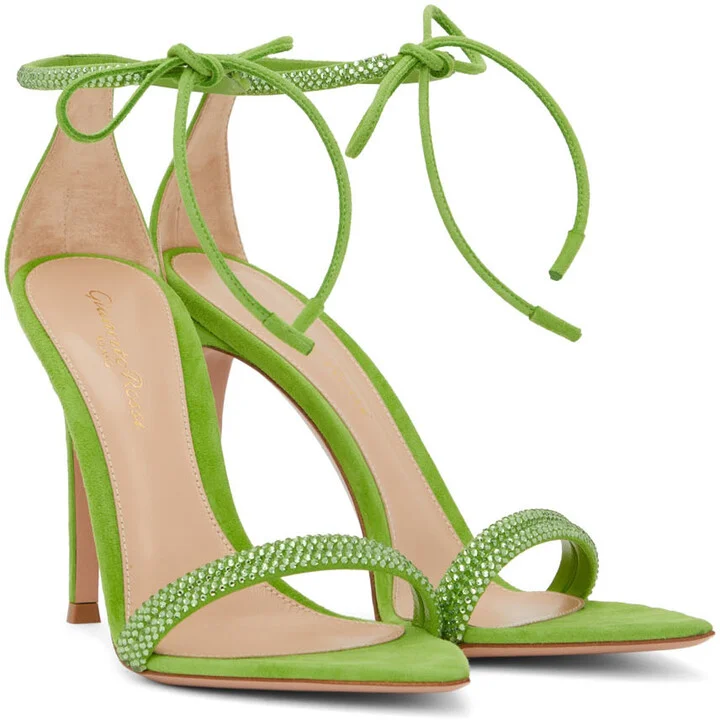 Gianvito Rossi Green Montecarlo Heeled Sandals - Image 4