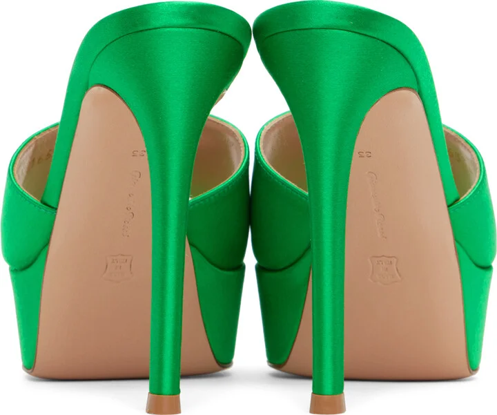 Gianvito Rossi Green Platform Heeled Sandals - Image 2