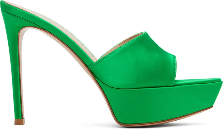 Gianvito Rossi Green Platform Heeled Sandals