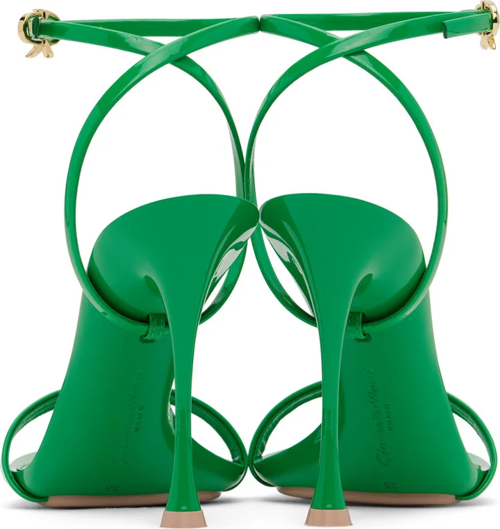 Gianvito Rossi Green Spice Ribbon Heeled Sandals - Image 2