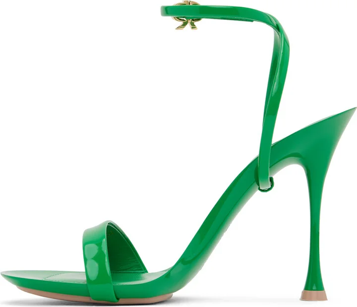 Gianvito Rossi Green Spice Ribbon Heeled Sandals - Image 3