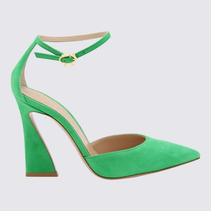 Gianvito Rossi Green Suede Holly Pumps