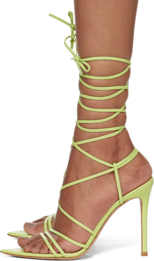 Gianvito Rossi Green Wrap Sandals - Image 3