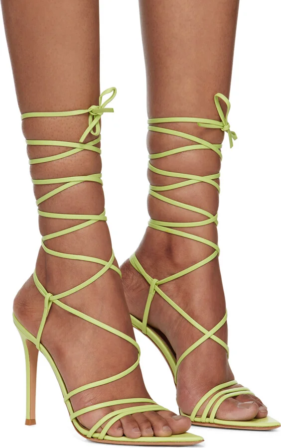 Gianvito Rossi Green Wrap Sandals - Image 4