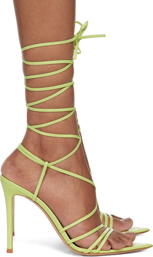 Gianvito Rossi Green Wrap Sandals