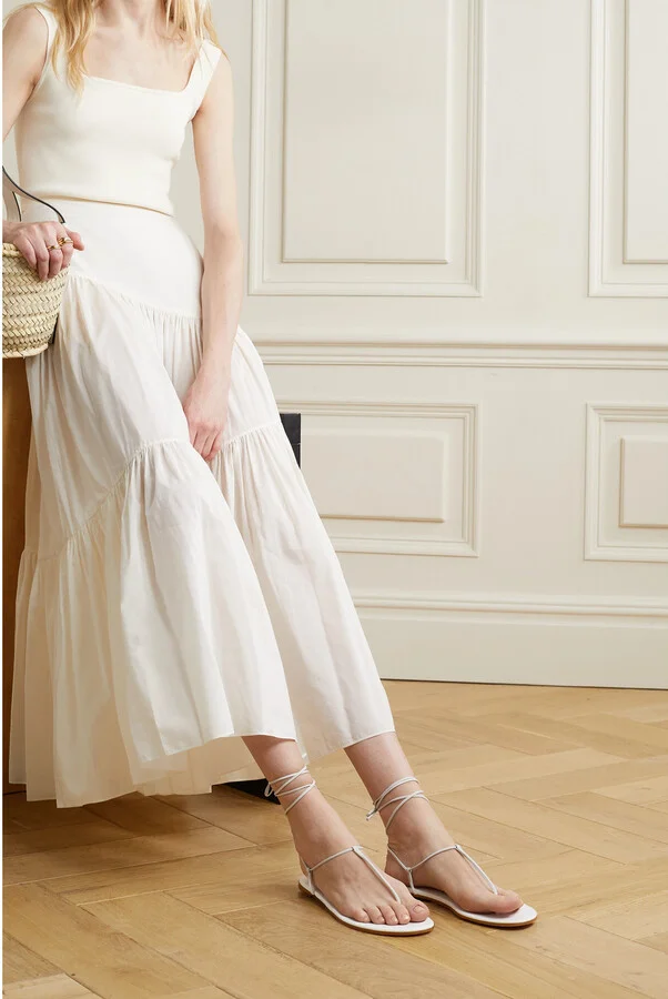 Gianvito Rossi - Gwyneth Leather Sandals - White - Image 2