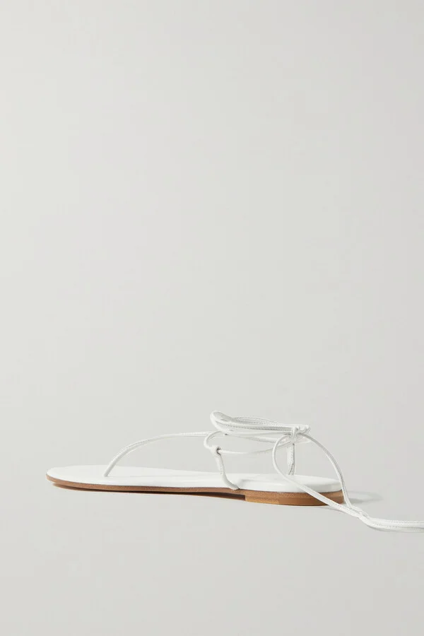 Gianvito Rossi - Gwyneth Leather Sandals - White - Image 3