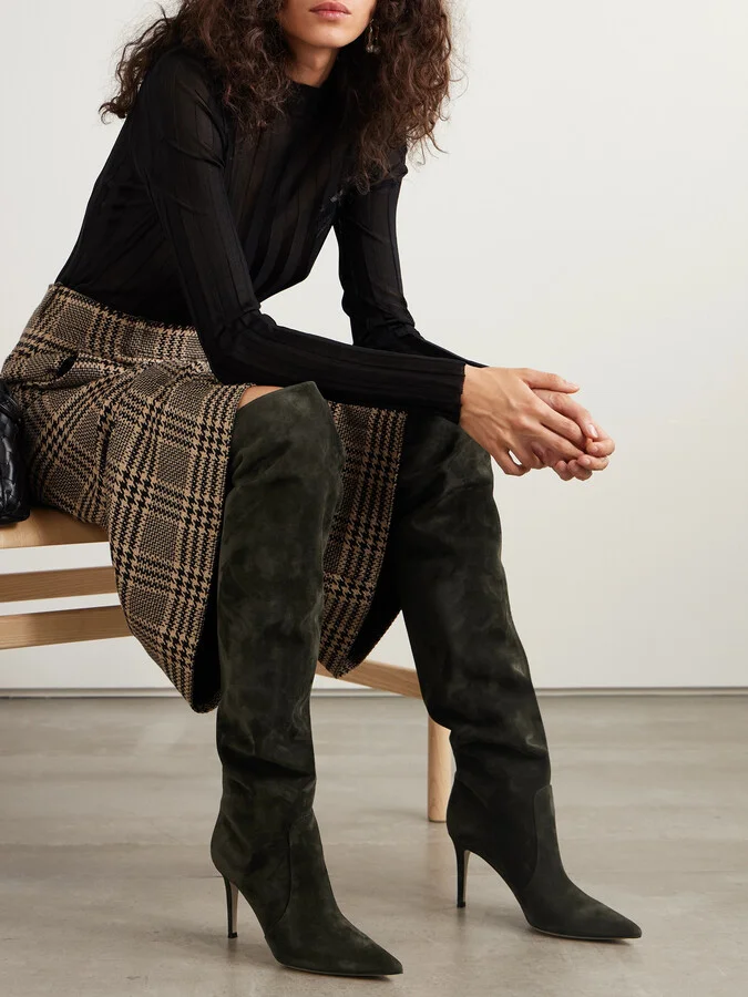 Gianvito Rossi - Hansen 85 Suede Over-the-knee Boots - Green - Image 2