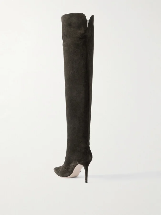 Gianvito Rossi - Hansen 85 Suede Over-the-knee Boots - Green - Image 3