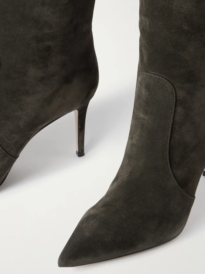 Gianvito Rossi - Hansen 85 Suede Over-the-knee Boots - Green - Image 4