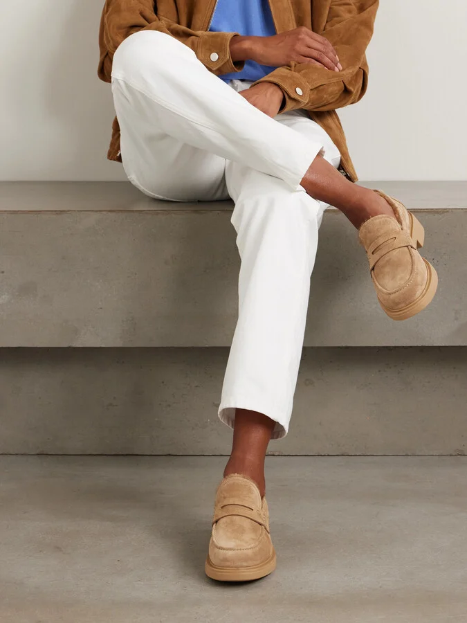 Gianvito Rossi - Harris 20 Shearling-lined Suede Loafers - Brown - Image 2