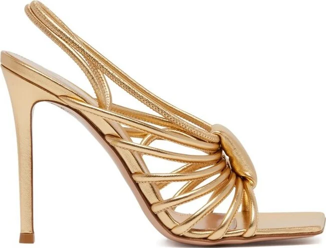 Gianvito Rossi Hellen Metal Effect Caged Sandals