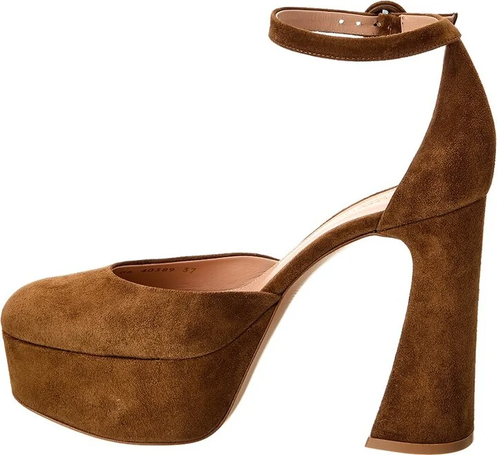 Gianvito Rossi Holly D'orsay 70 Suede Platform Pump - Image 2