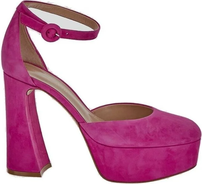 Gianvito Rossi Holly Dorsay Ankle Strap Platform Pumps