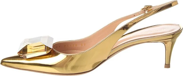 Gianvito Rossi Jaipur 55 Leather Slingback Pump - Image 2