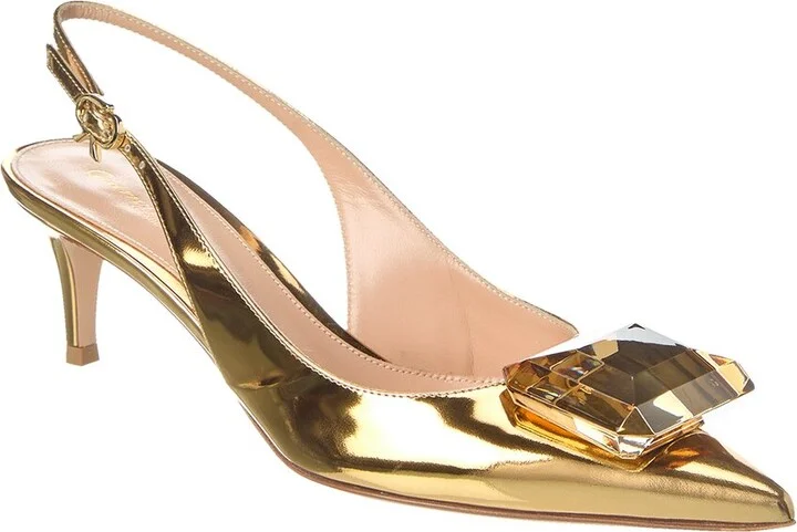Gianvito Rossi Jaipur 55 Leather Slingback Pump