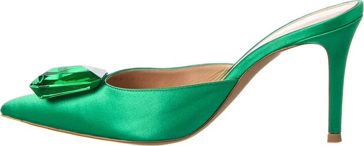 Gianvito Rossi Jaipur Satin & Leather Mule - Image 2