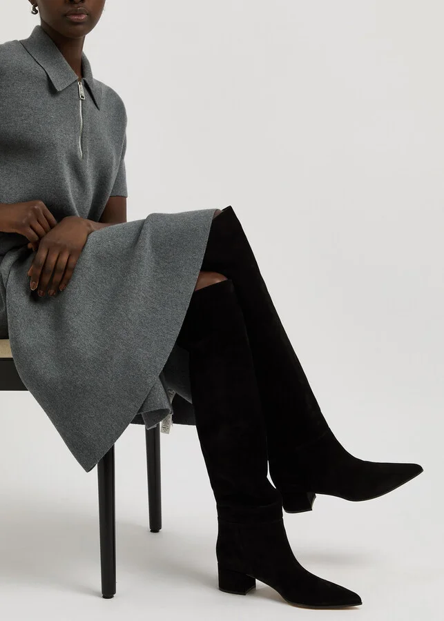 Gianvito Rossi Joelle 50 Suede Knee-high Boots - Image 5