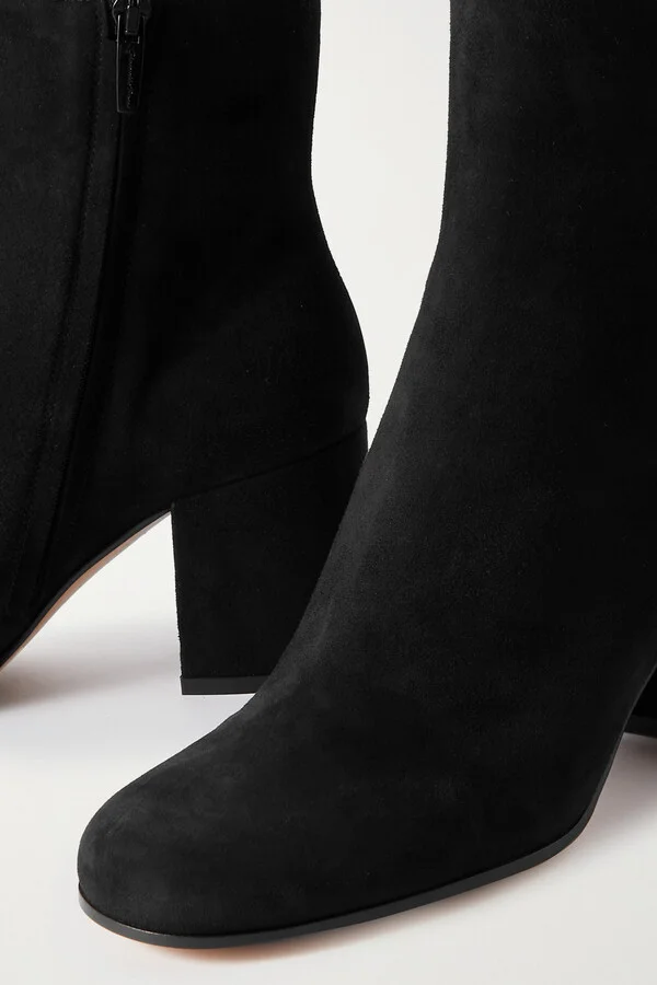 Gianvito Rossi - Joelle 70 Suede Ankle Boots - Black - Image 4