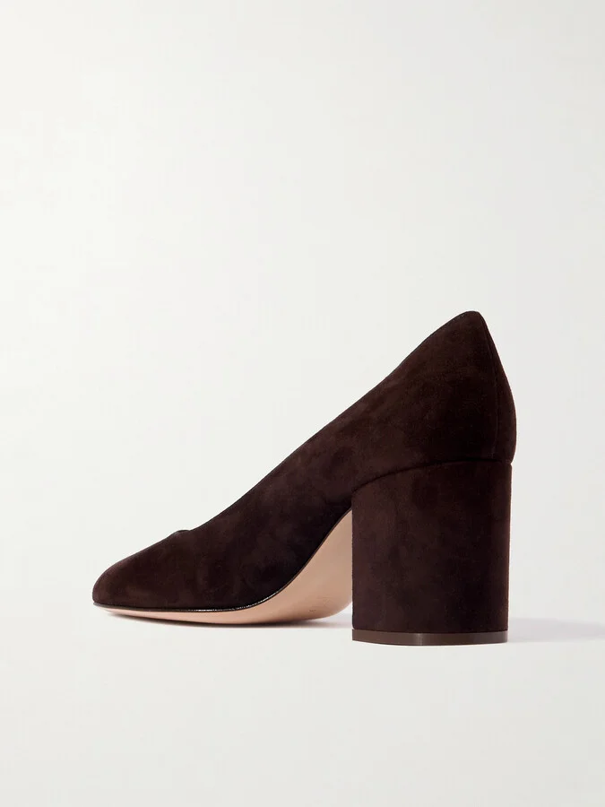 Gianvito Rossi - Joelle 70 Suede Pumps - Brown - Image 3