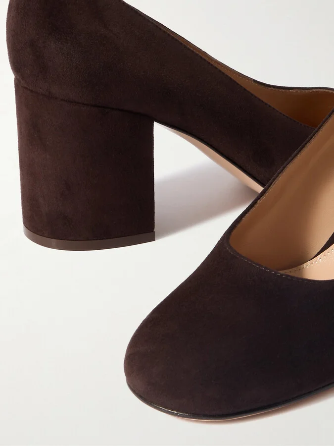 Gianvito Rossi - Joelle 70 Suede Pumps - Brown - Image 4
