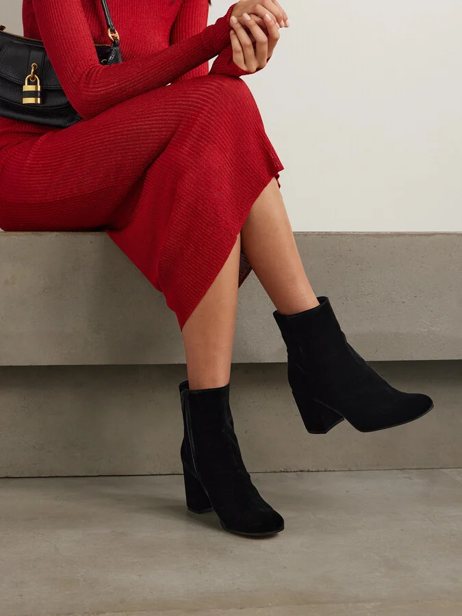 Gianvito Rossi - Joelle 70 Velvet Ankle Boots - Black - Image 2