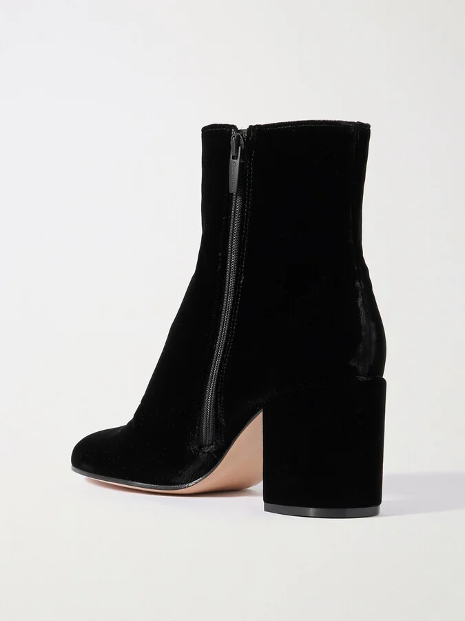 Gianvito Rossi - Joelle 70 Velvet Ankle Boots - Black - Image 3