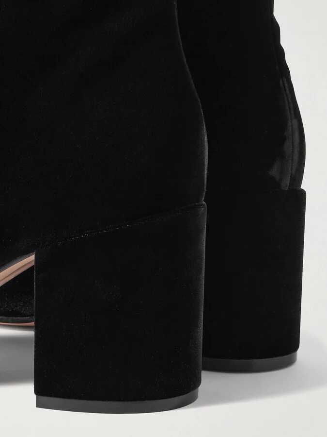 Gianvito Rossi - Joelle 70 Velvet Ankle Boots - Black - Image 4