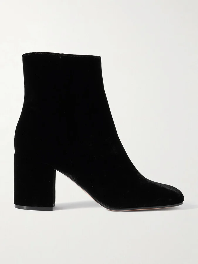 Gianvito Rossi - Joelle 70 Velvet Ankle Boots - Black